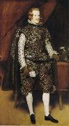 Diego Velazquez Portrait of Philip IV of Spain in Brwon and Silver oil painting